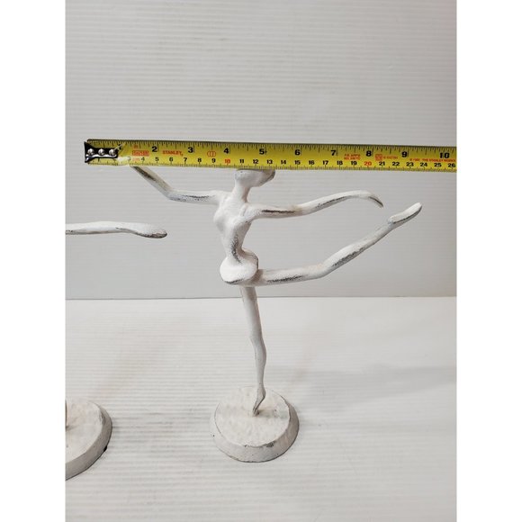 Metal Sculpture Ballerina white Iron Hand Crafted Art Modernist Sleek Mid - Picture 9 of 10